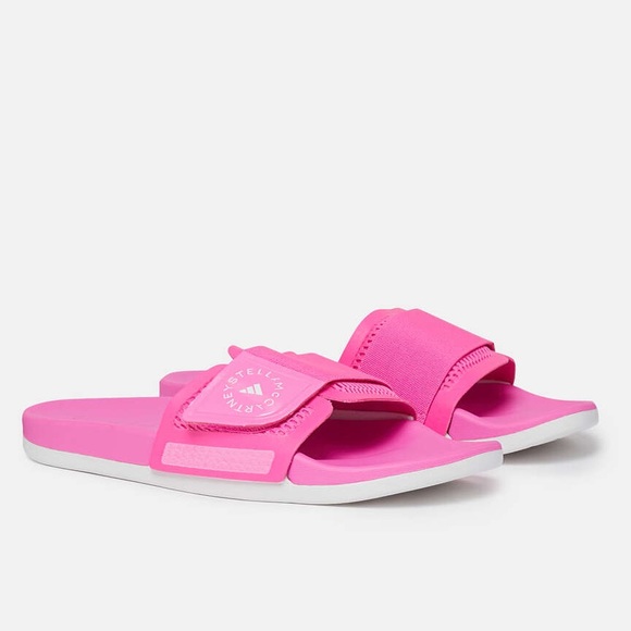 Pink Adidas by Stella McCartney Slides “Screaming Pink” Size 8 NWT - Picture 2 of 6